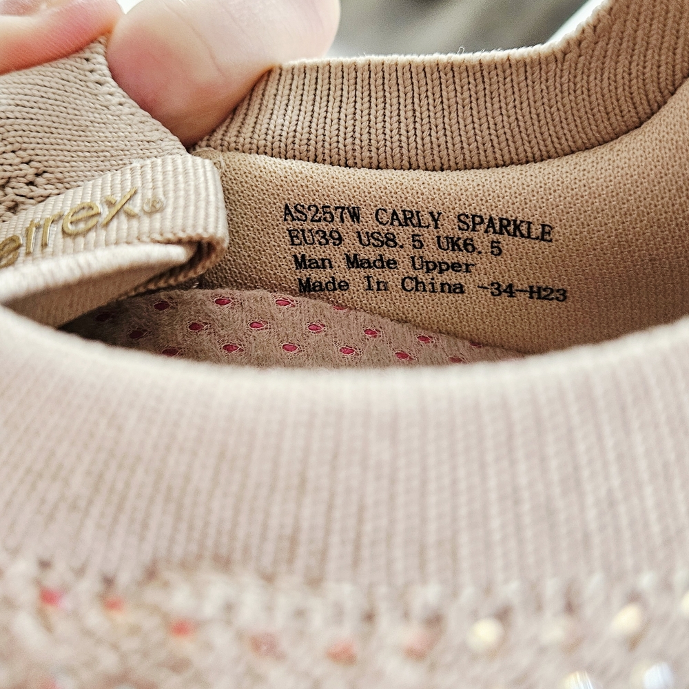 Aetrex Taupe Sparkle Women's Sneakers - Picture 3 of 6